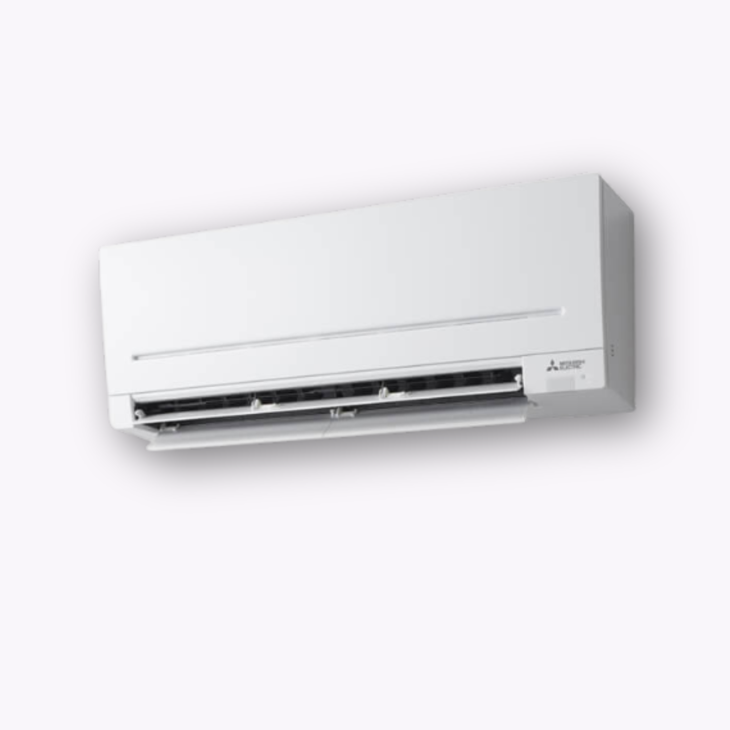 Mitsubishi Inverter unit with 2.5kW cooling and 3.2kW heating capacity for efficient climate control.